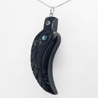 Argillite Raven Feather Pendant by Haida Artist Amy Edgars