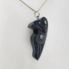 Argillite Raven Pendant by Haida artist Amy Edgars