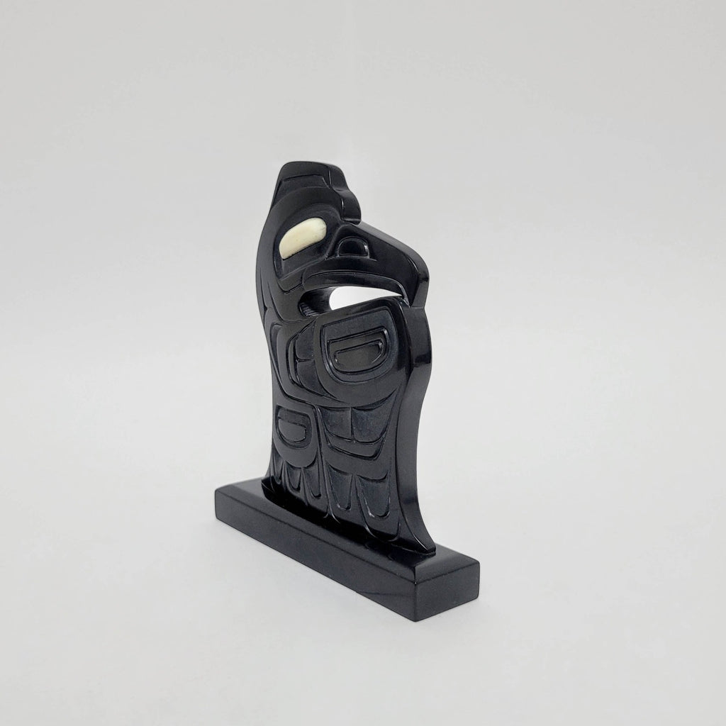 Argillite Raven Sculpture by Haida artist Donovan Gates
