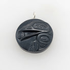 Argillite Raven Steals the Light Pendant by Haida artist Gryn White