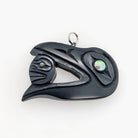 Argillite Raven and the Light Pendant by Haida artist Amy Edgars