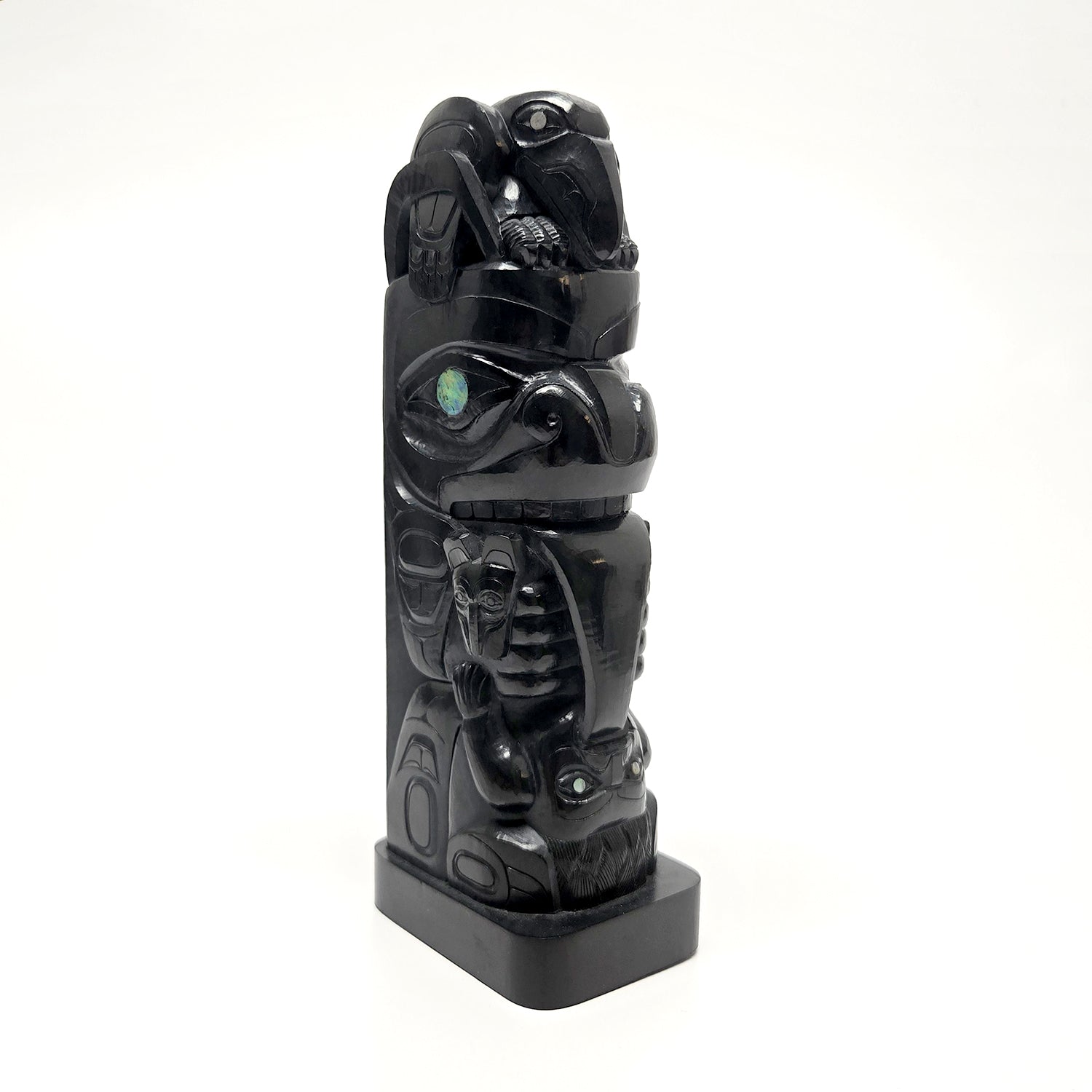 Argillite Totem Pole by Haida artist Andrew Williams
