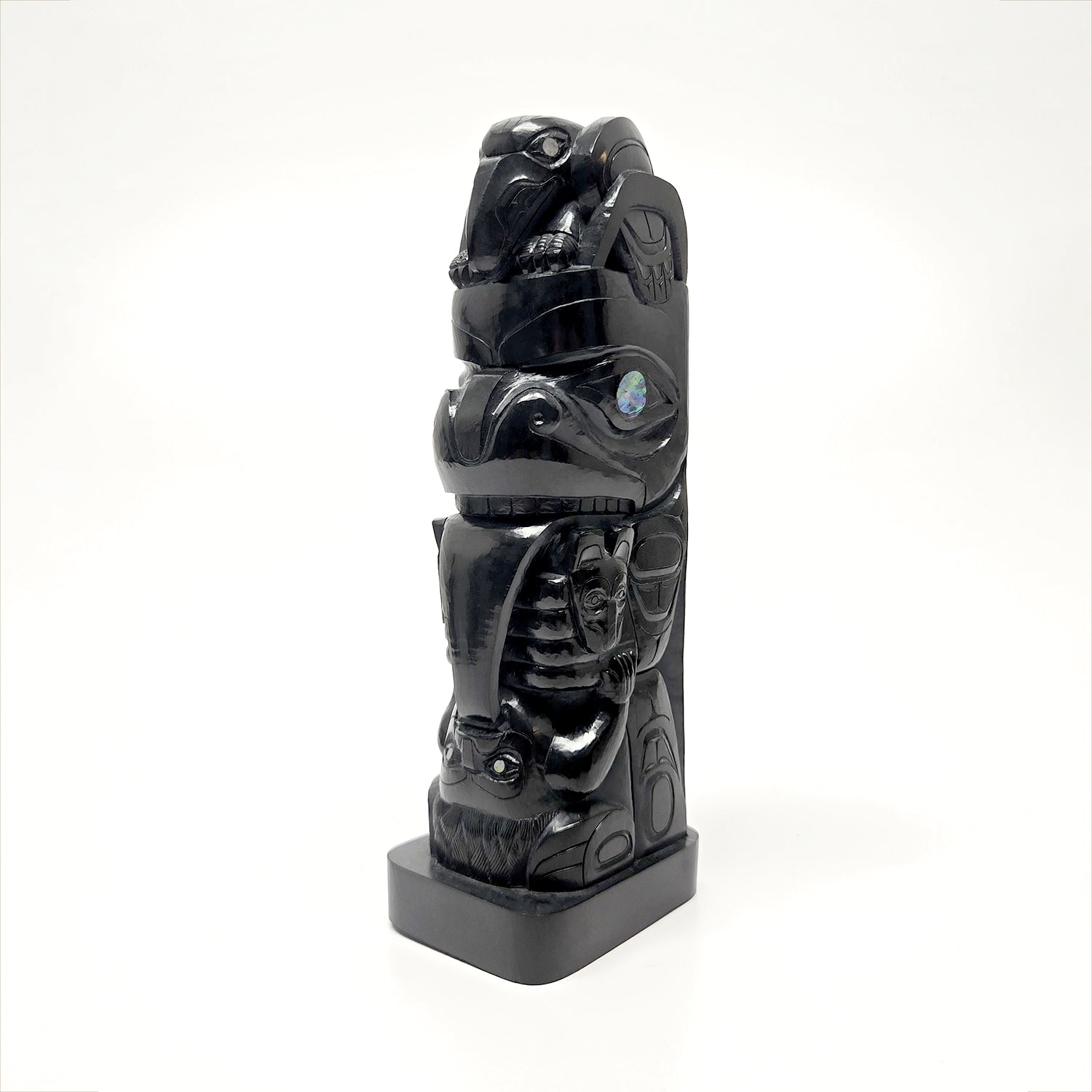 Argillite Totem Pole by Haida artist Andrew Williams
