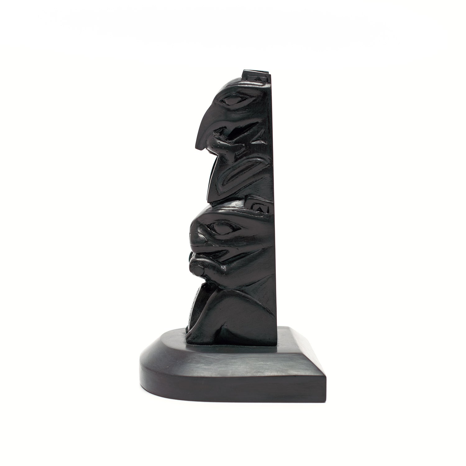 Argillite Raven and Beaver Pole by Haida artist Ed Calder