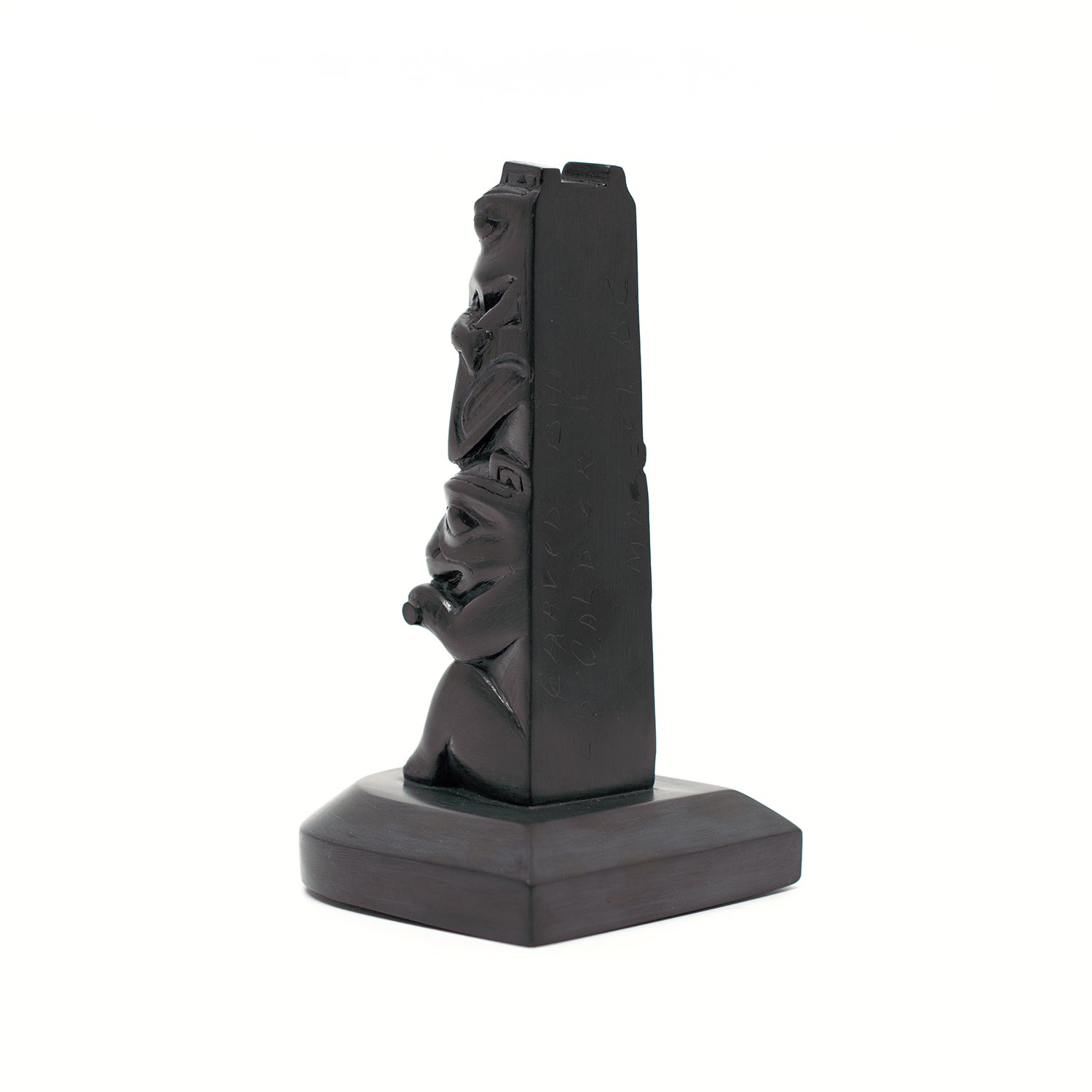 Argillite Raven and Beaver Pole by Haida artist Ed Calder