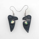 Argillite Raven Earrings by Haida artist Amy Edgars