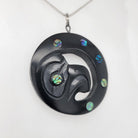 Argillite and Abalone Eagle Pendant by Haida artist Amy Edgars