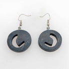 Argillite and Abalone Raven Earrings by Haida carver Amy Edgars