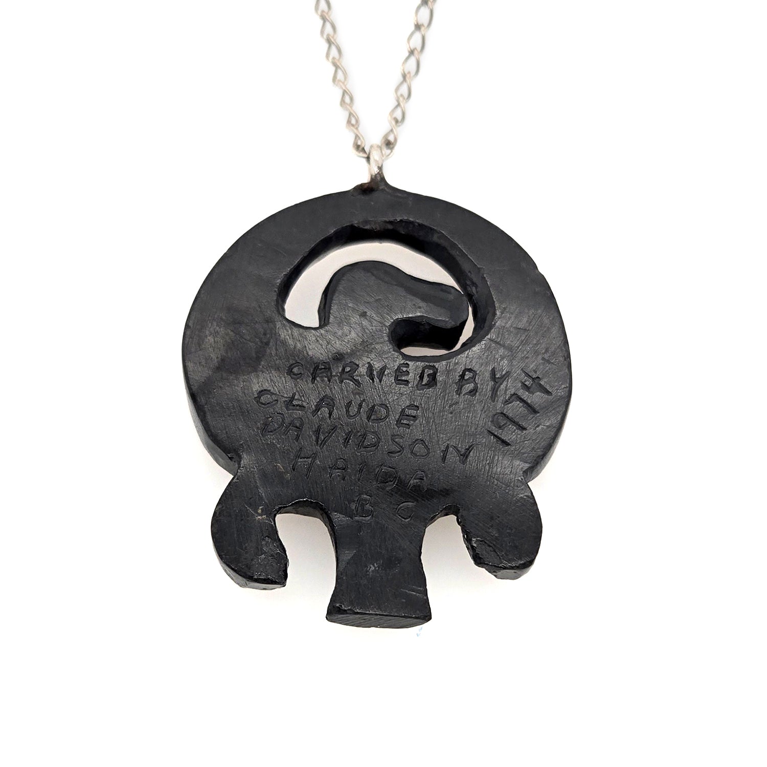 Argillite Eagle Pendant by Haida artist Claude Davidson