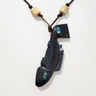 Argillite Salmon Necklace by Haida artist Shaun Edgars