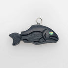 Argillite and Abalone Salmon Pendant by Haida artist Amy Edgars