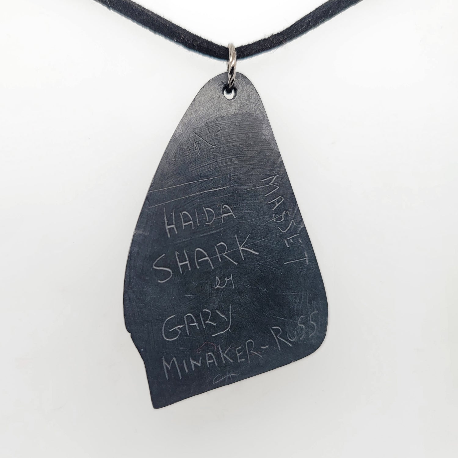 Argillite Shark Pendant by Haida carver Gary Minaker-Russ