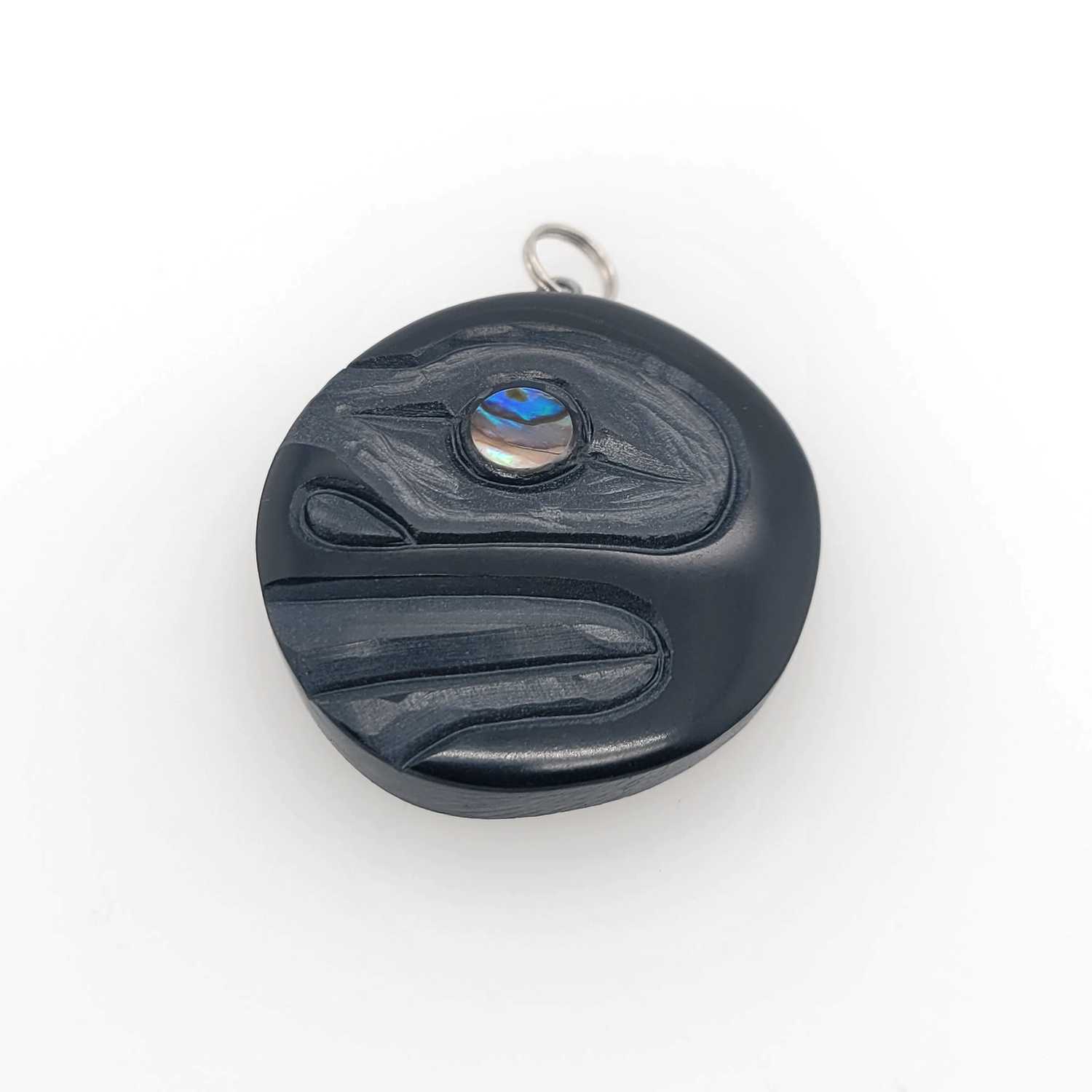 Argillite Moon Pendant by Haida artist Amy Edgars