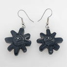 Argillite and Abalone Sun Earrings by Haida artist Amy Edgars