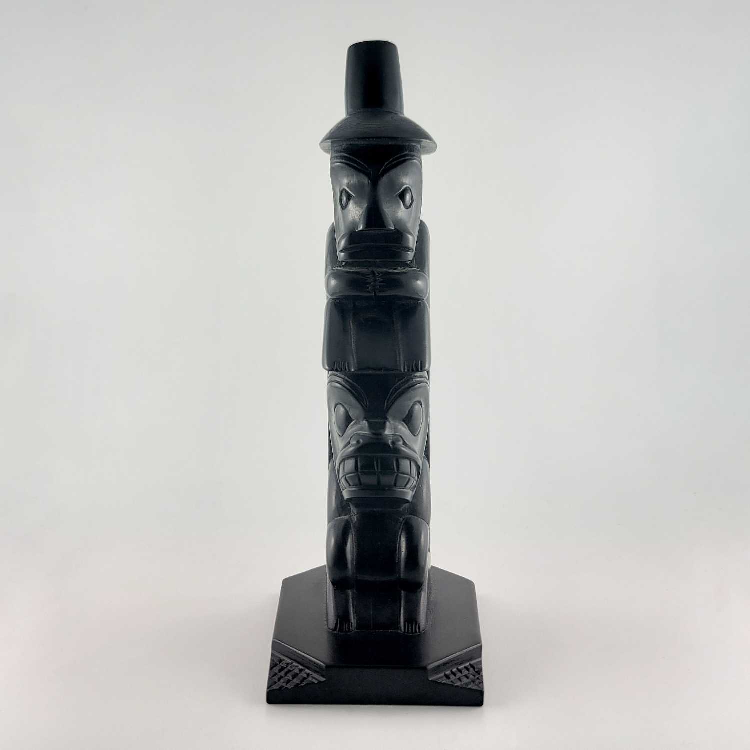 Argillite Totem Pole by Haida artist Alfie Collinson