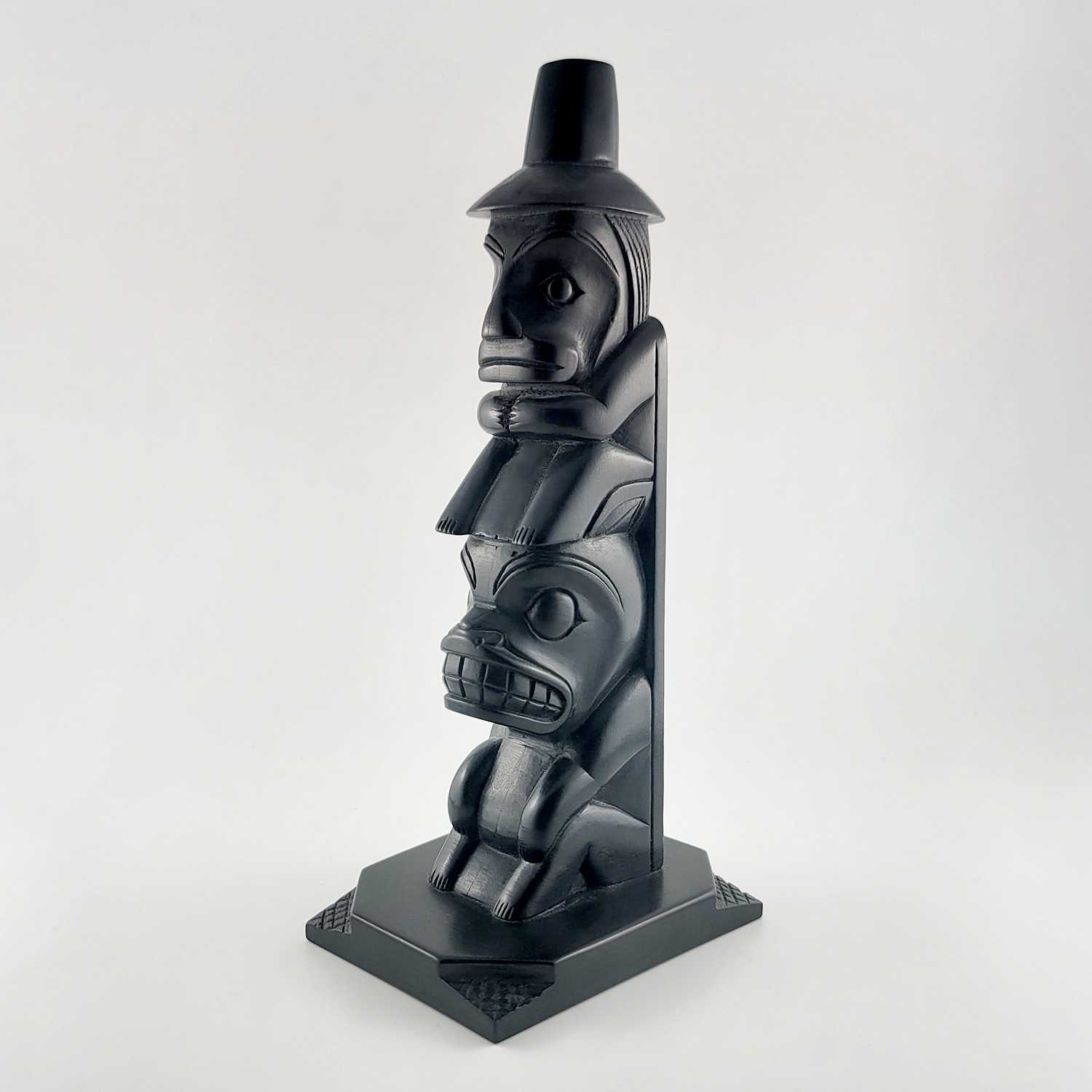 Argillite Totem Pole by Haida artist Alfie Collinson