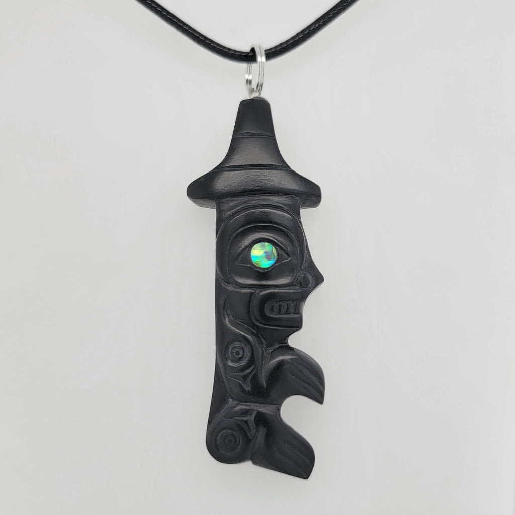 Argillite Watchman Pendant by Haida artist Gryn White