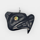 Argillite Wolf Head Pendant by Haida Artist Amy Edgars