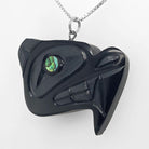 Argillite Wolf Head Pendant by Haida Artist Amy Edgars
