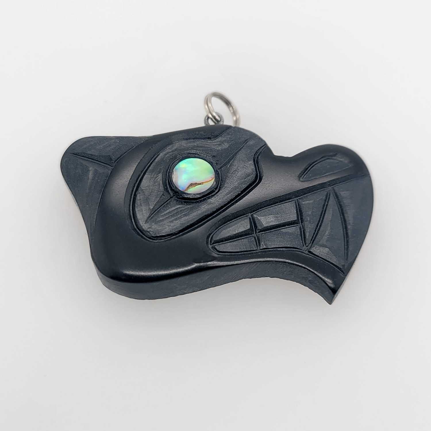 Haida Wolf Argillite Pendant by Amy Edgars