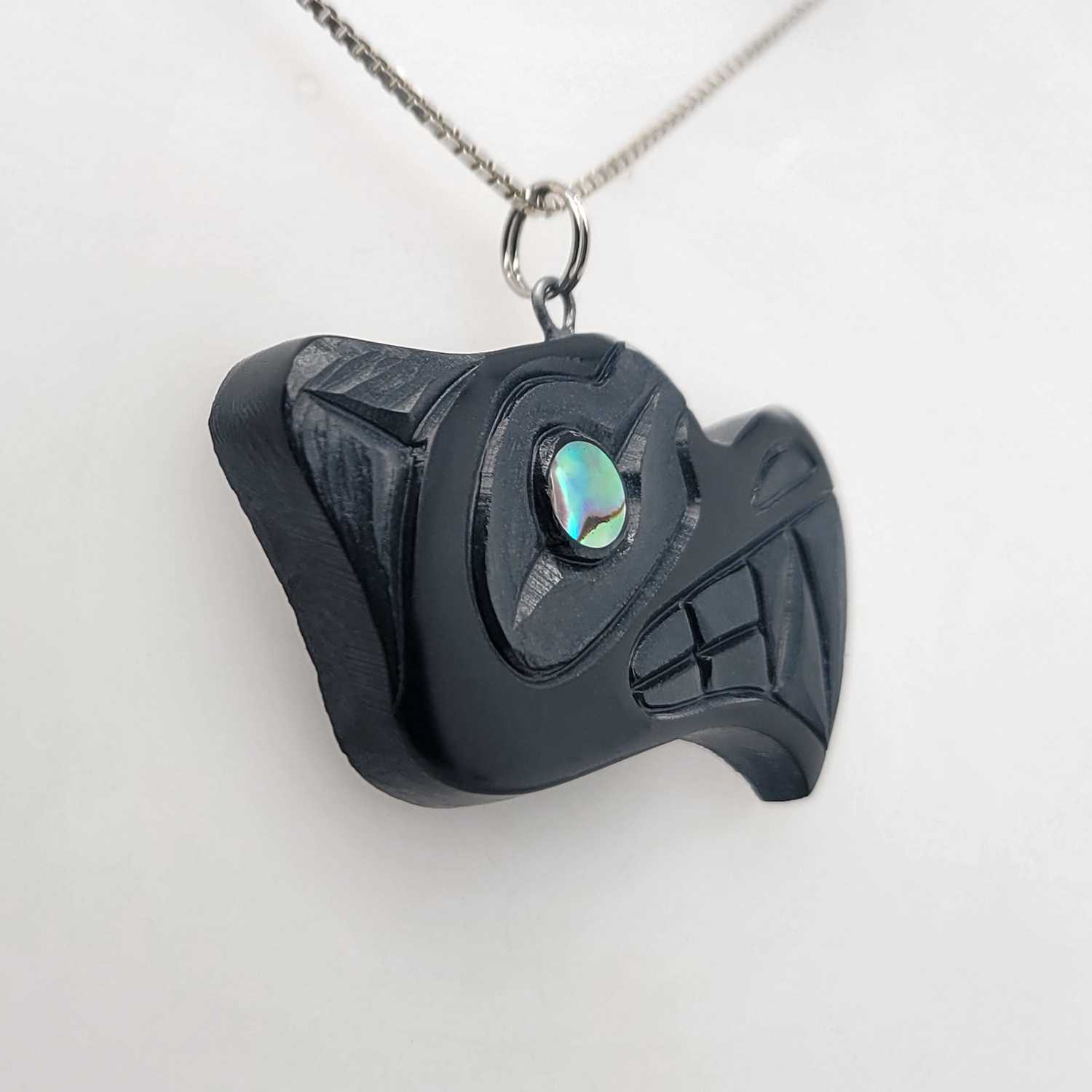 Haida Wolf Argillite Pendant by Amy Edgars