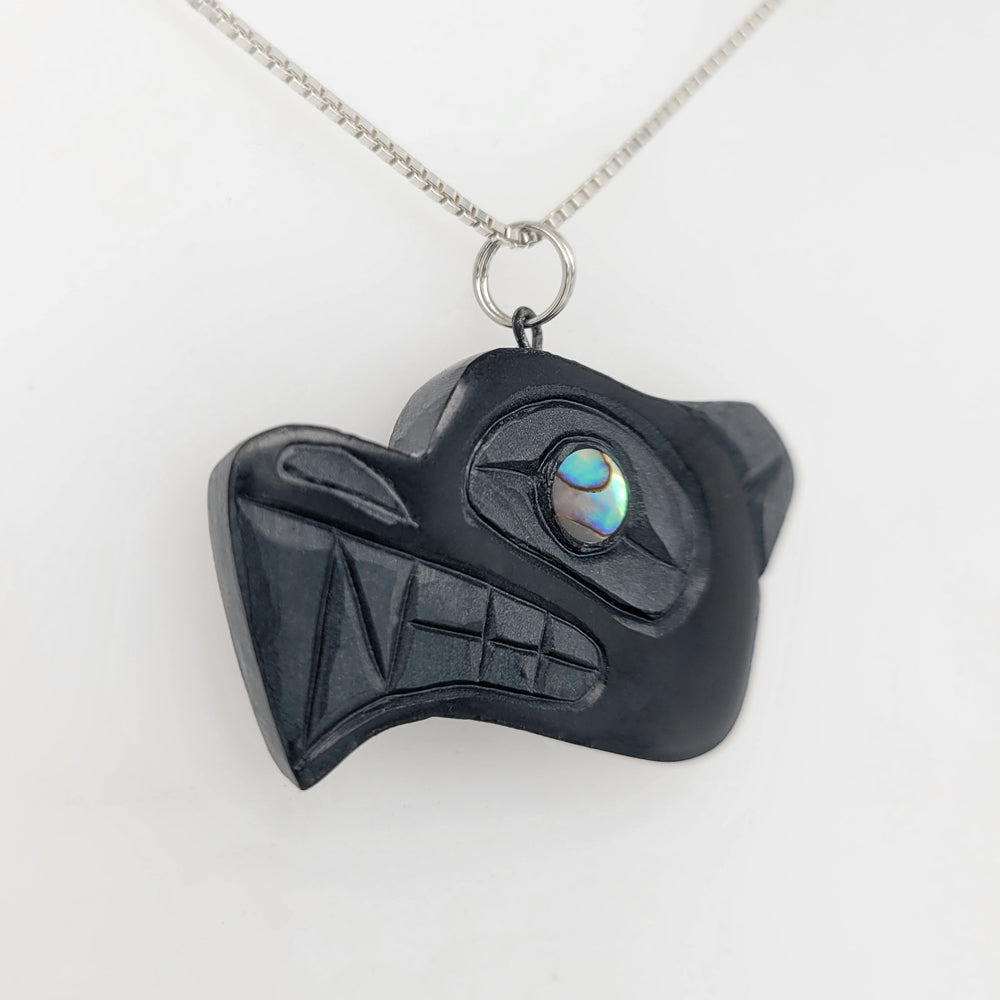 Haida Wolf Argillite Pendant by Amy Edgars