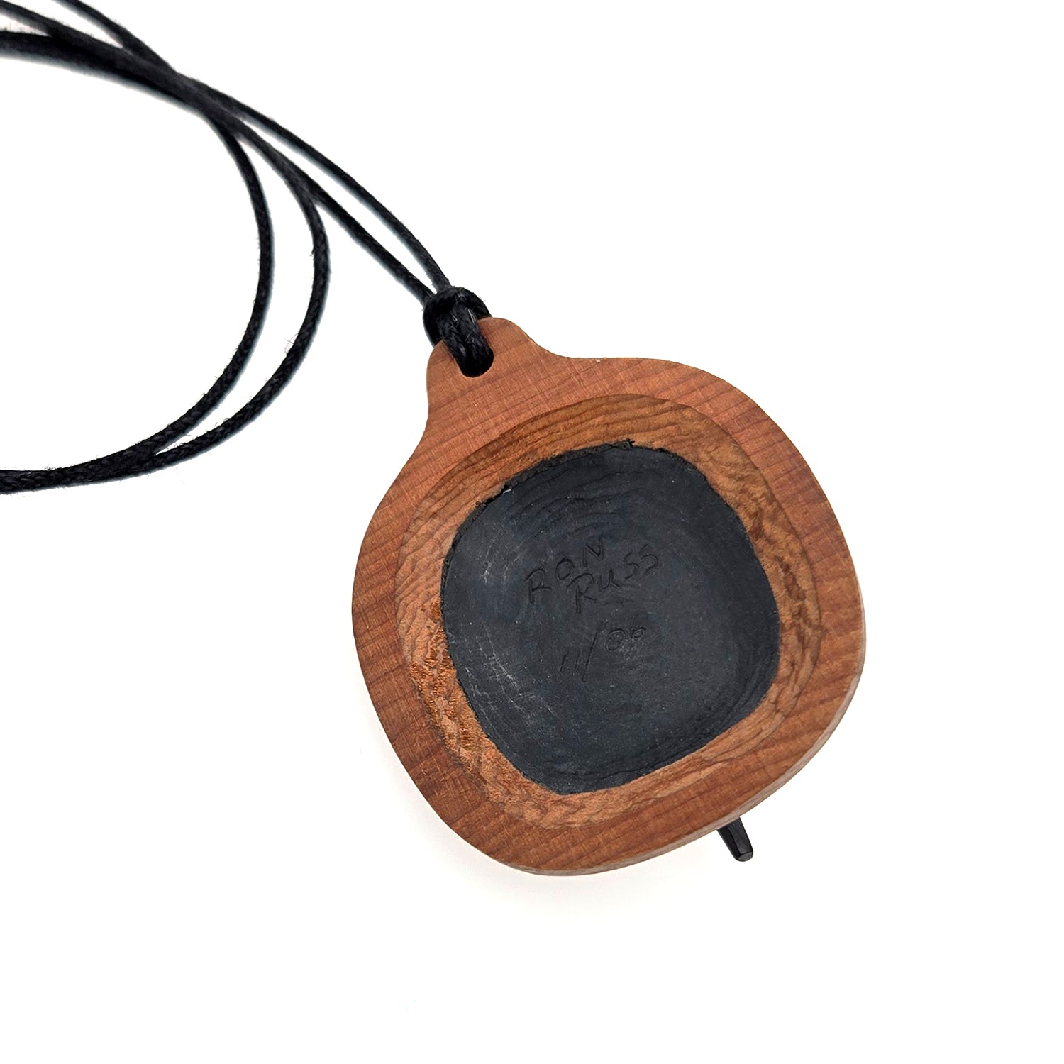 Argillite and Yew Eagle Pendant by Haida artist Ron Russ