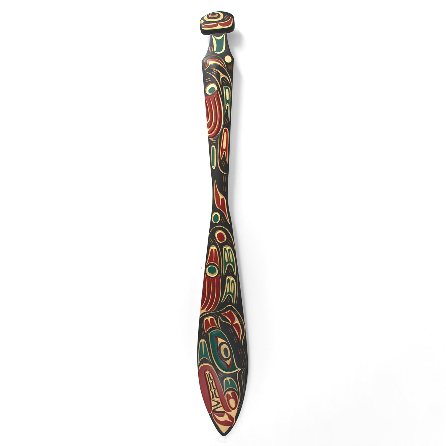 Bear Paddle hand-carved by Kwakwaka'wakw artist Tom D. Hunt
