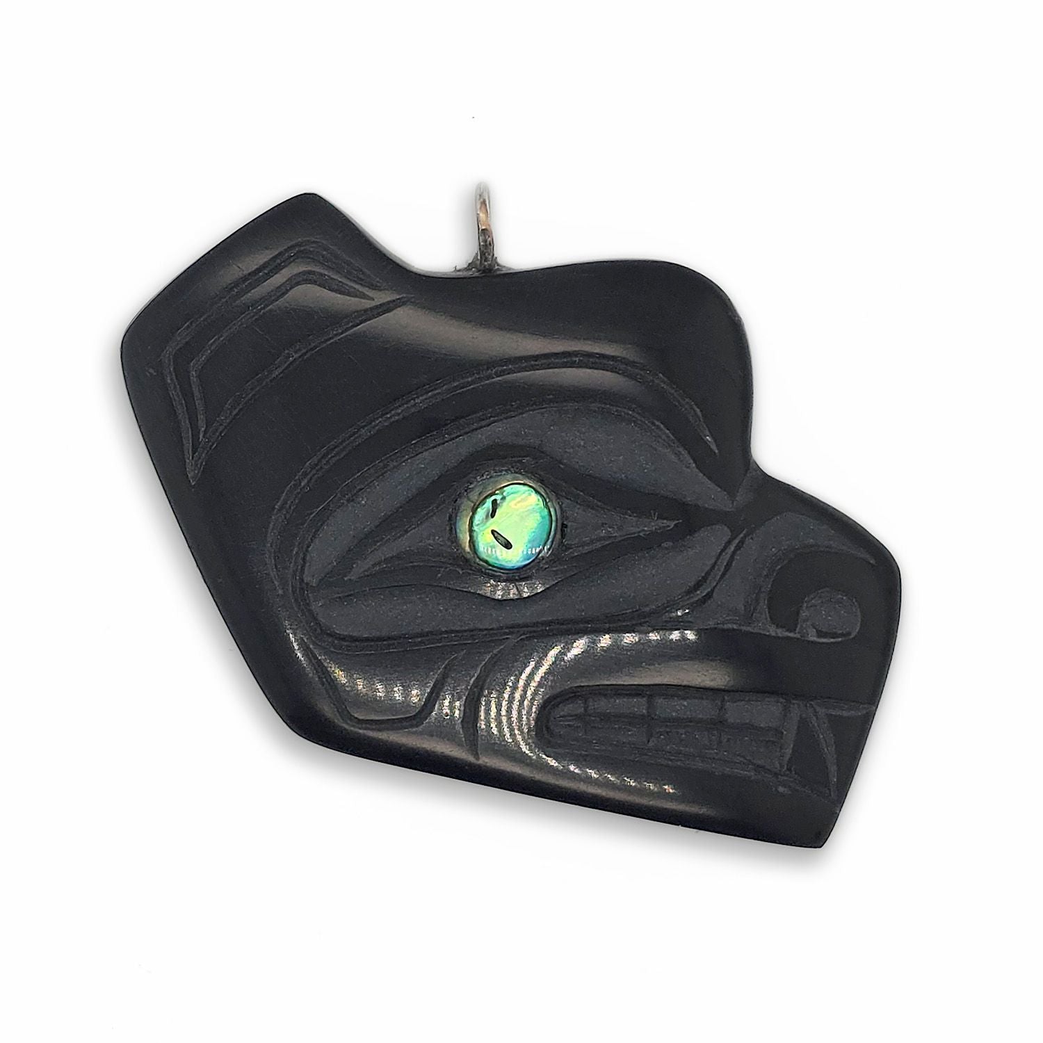 Argillite Bear Pendant by Haida artist Cooper Wilson