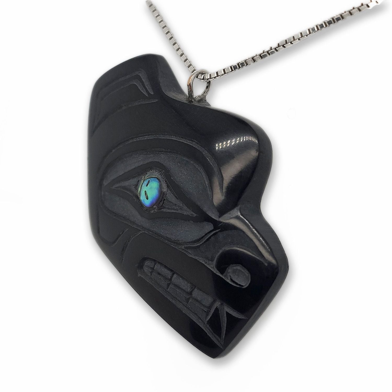 Argillite Bear Pendant by Haida artist Cooper Wilson