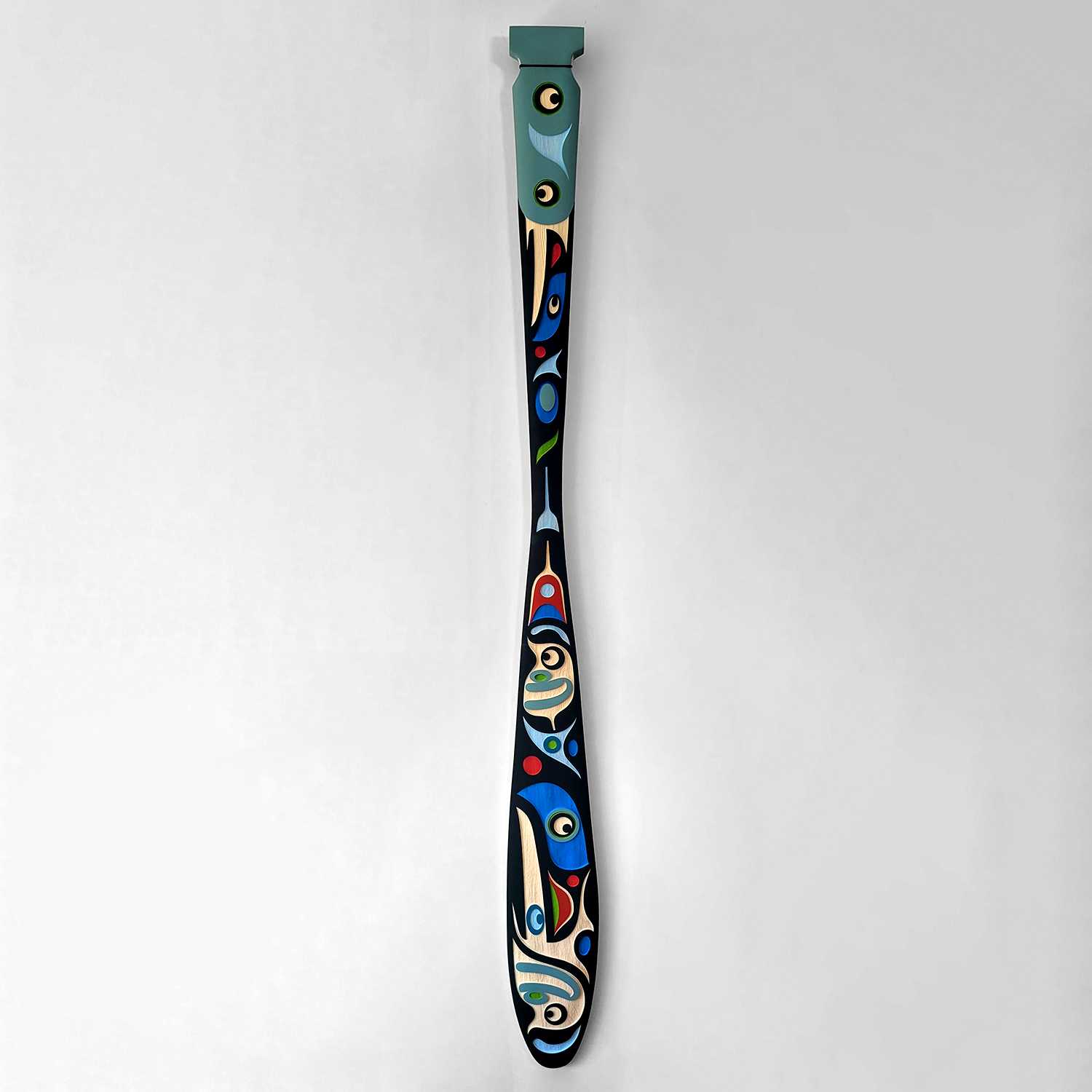 Sandblasted Raven Paddle by Trevor Hunt, Kwakiutl – Spirits of the