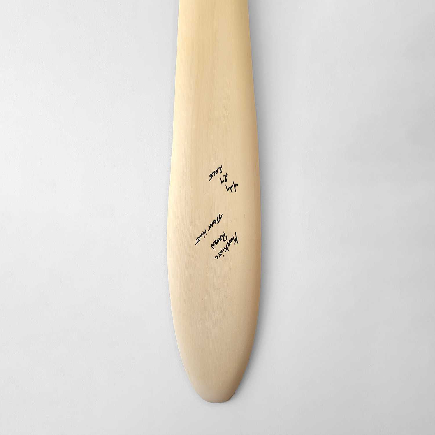 Sandblasted Raven Paddle by Kwakwaka'wakw Artist Trevor Hunt