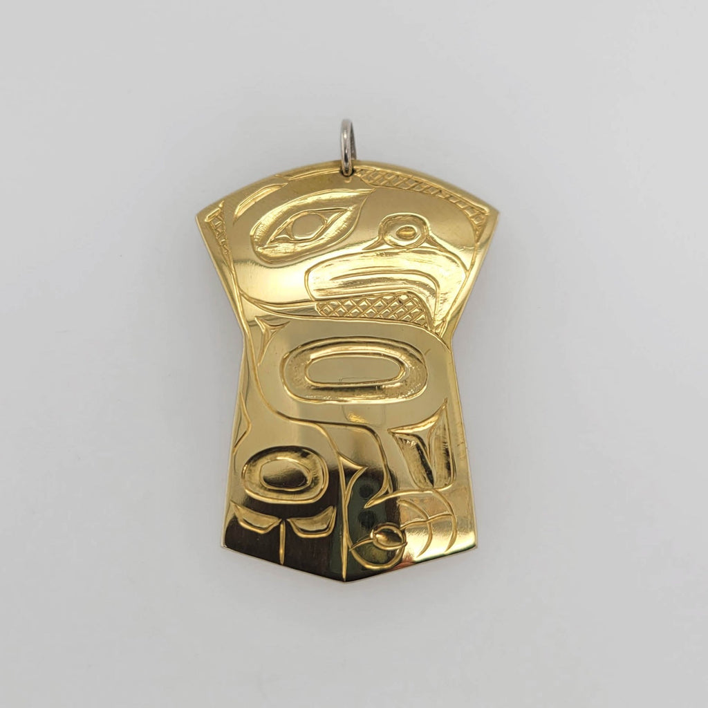 Indigenous Brass Eagle Pendant by Haida artist Derek White