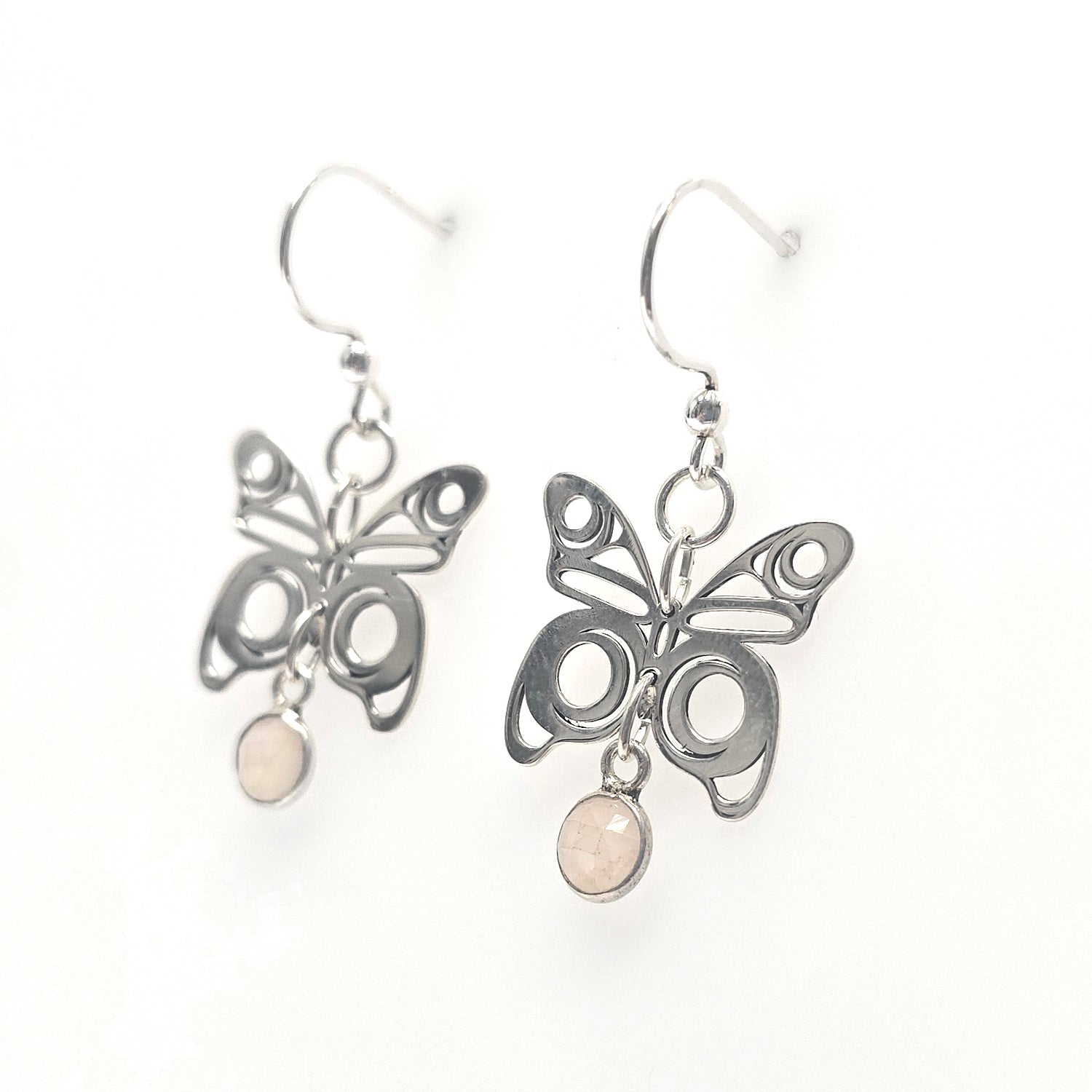 Silver Butterfly Earrings by Morgan Asoyuf
