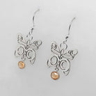 Silver Butterfly Earrings with Citrine by Morgan Asoyuf