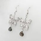 Silver Butterfly Earrings with Labradorite by Morgan Asoyuf