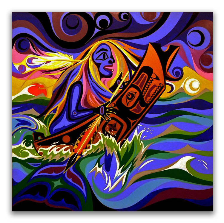 Canoe Woman Limited Edition Print by Haida artist April White