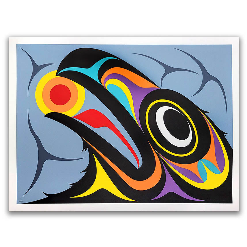 A Splash of Colour Limited Edition Print by K'omoks artist Andy Everson –  Spirits of the West Coast Art Gallery Inc