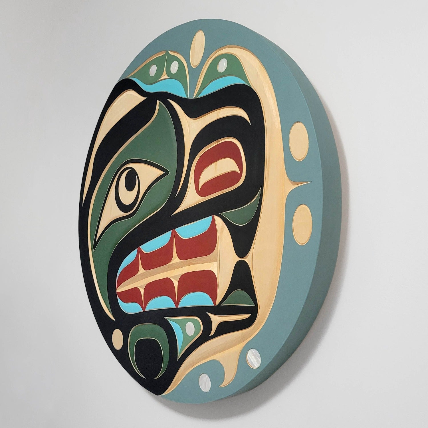 Native Cedar Bear Panel by Kwakiutl carver Trevor Hunt