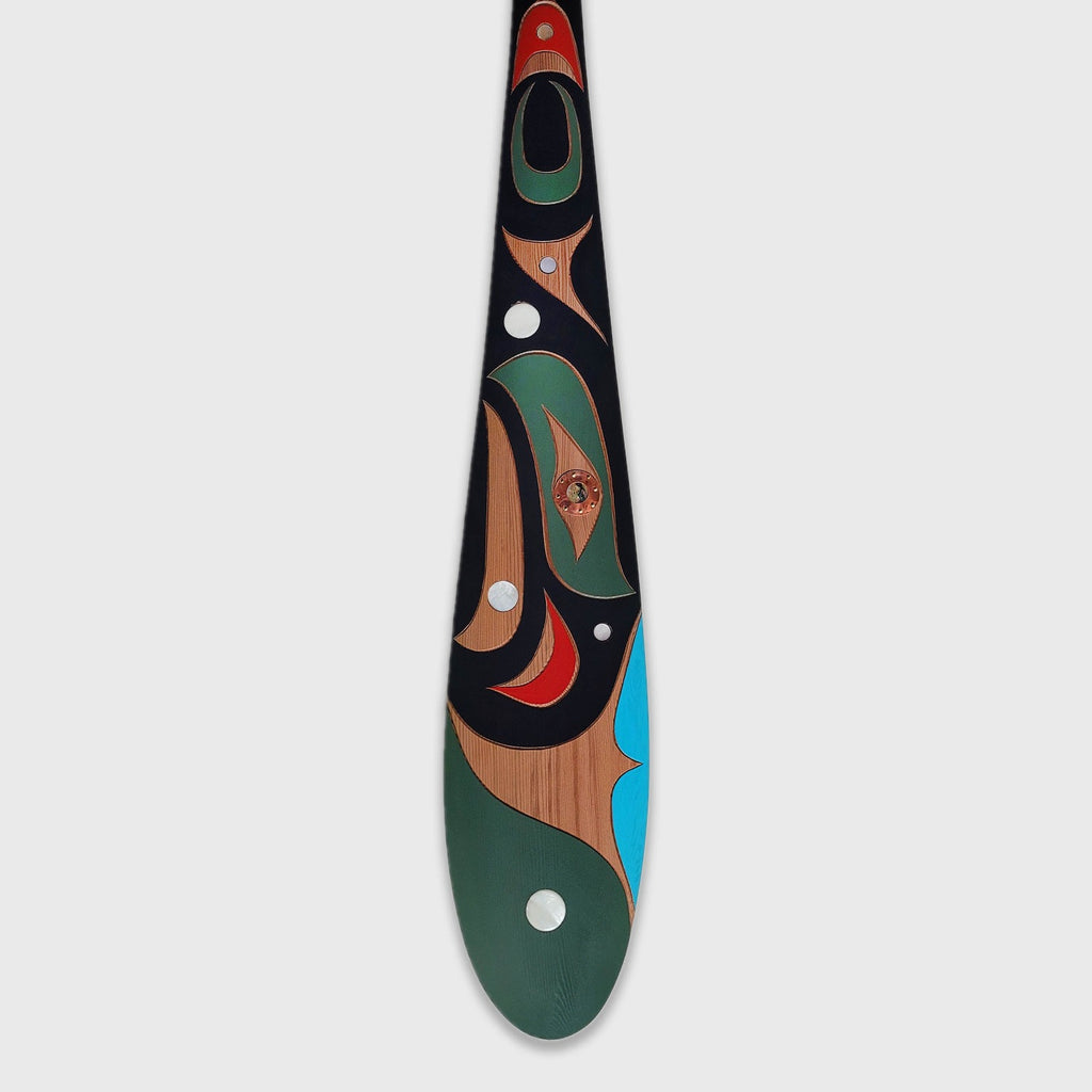 Cedar Eagle Paddle hand-carved by Kwakiutl artist Trevor Hunt