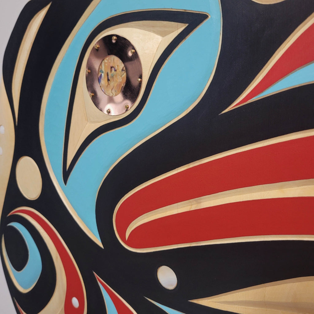 Indigenous Cedar Eagle Panel by Kwakiutl carver Trevor Hunt