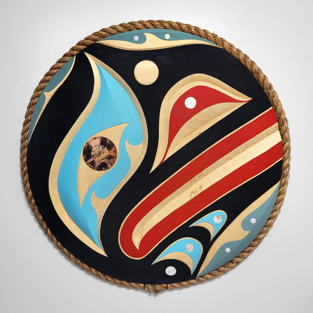 Indigenous Cedar Panel by Kwakiutl carver Trevor Hunt