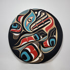 Large carved Wolf Yellow Cedar Wood Panel by Trevor Hunt