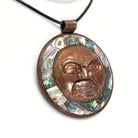 Copper and Abalone Moon Pendant by Haida/Tsimshian artist Mitch Adams