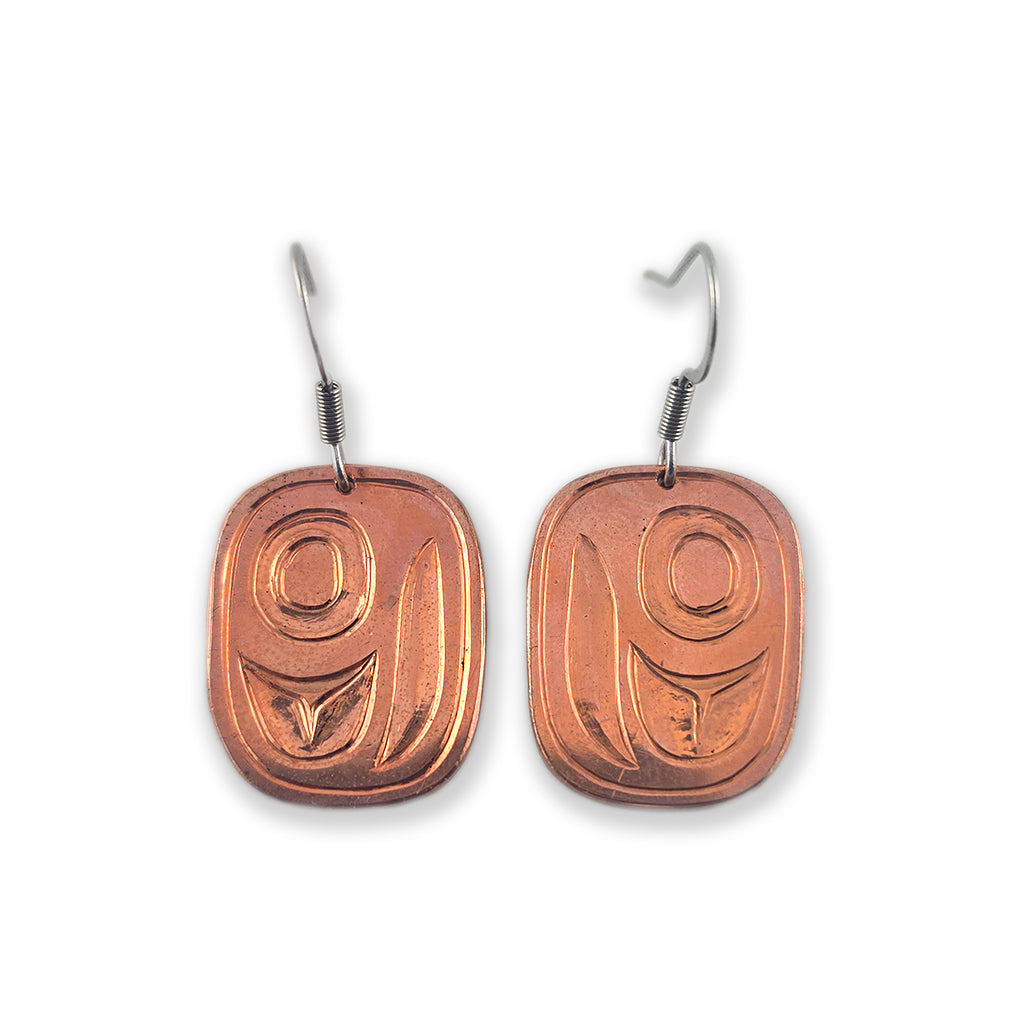 Copper Salmon Egg earrings by Haida artist Derek White