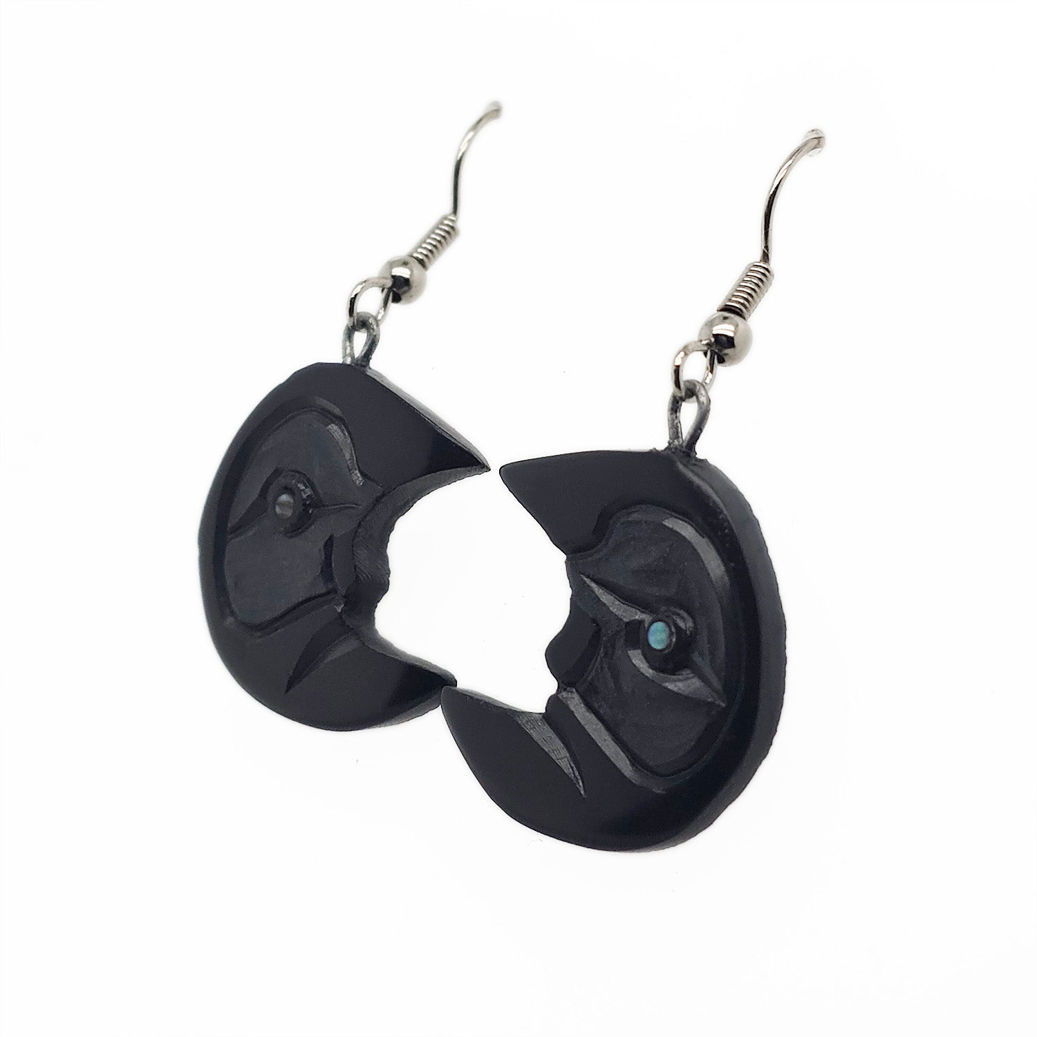 Moon Argillite Earrings by Haida artist Amy Edgars – Spirits of