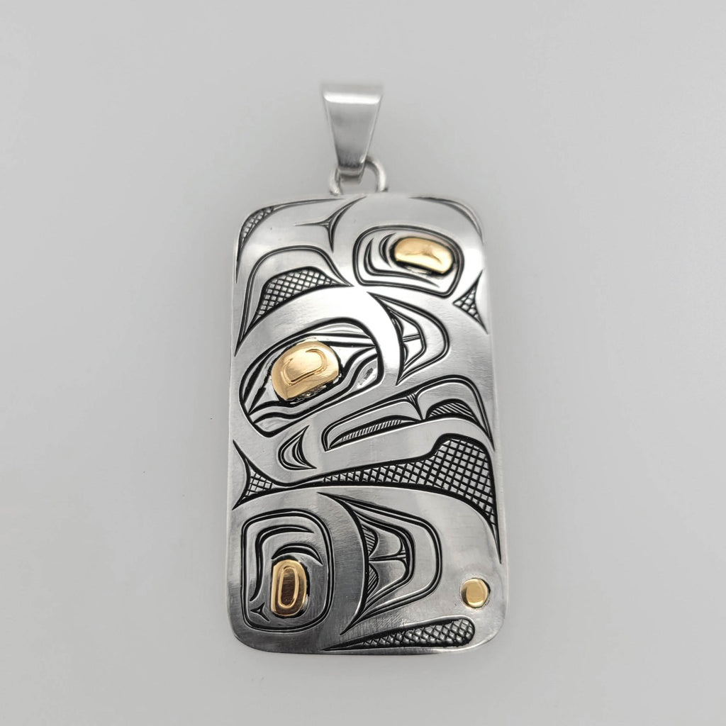 Silver and Gold Eagle Pendant by Kwakwaka'wakw artist David Neel