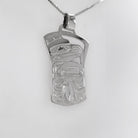 this is a Silver Haida Copper-shaped Eagle Pendant