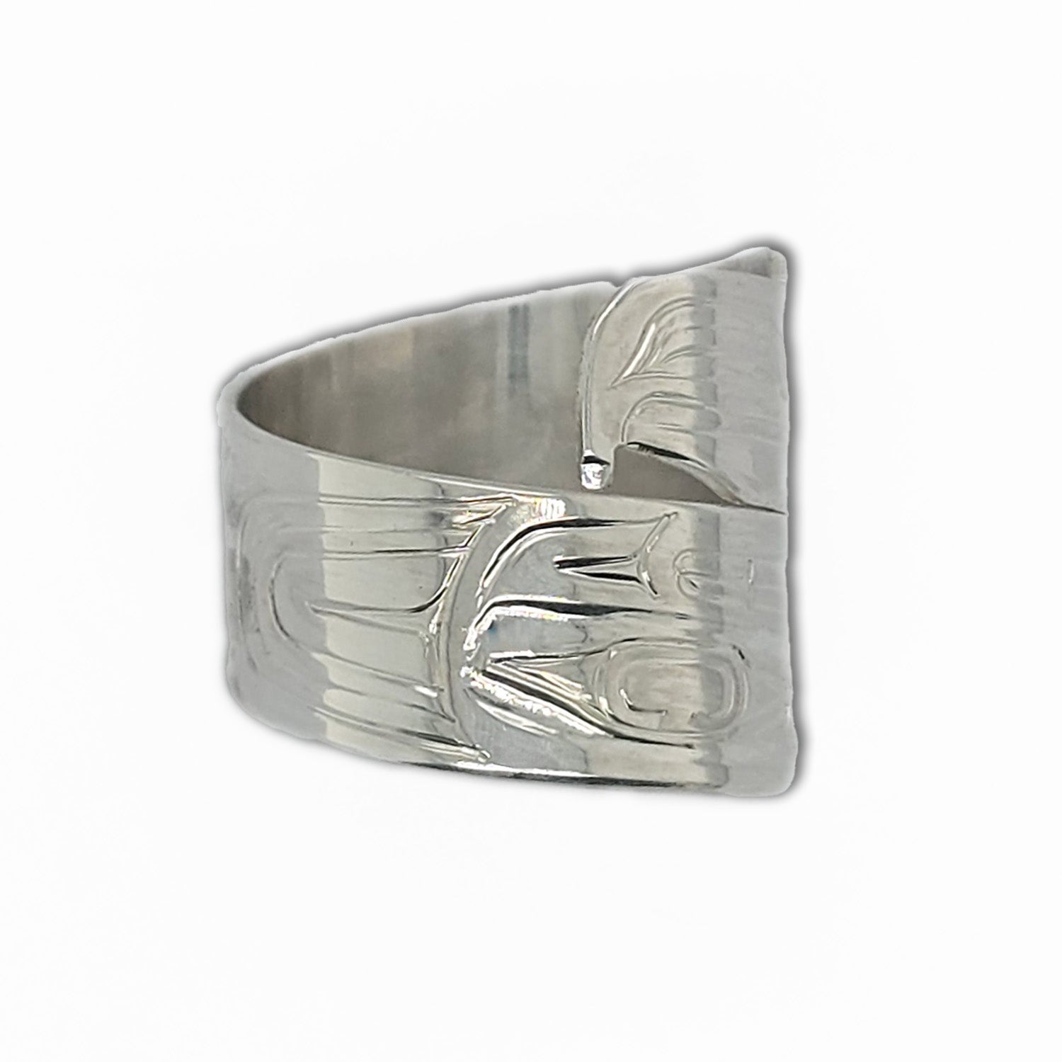 Silver Haida Eagle and Raven Wrap Ring – Spirits of the West Coast