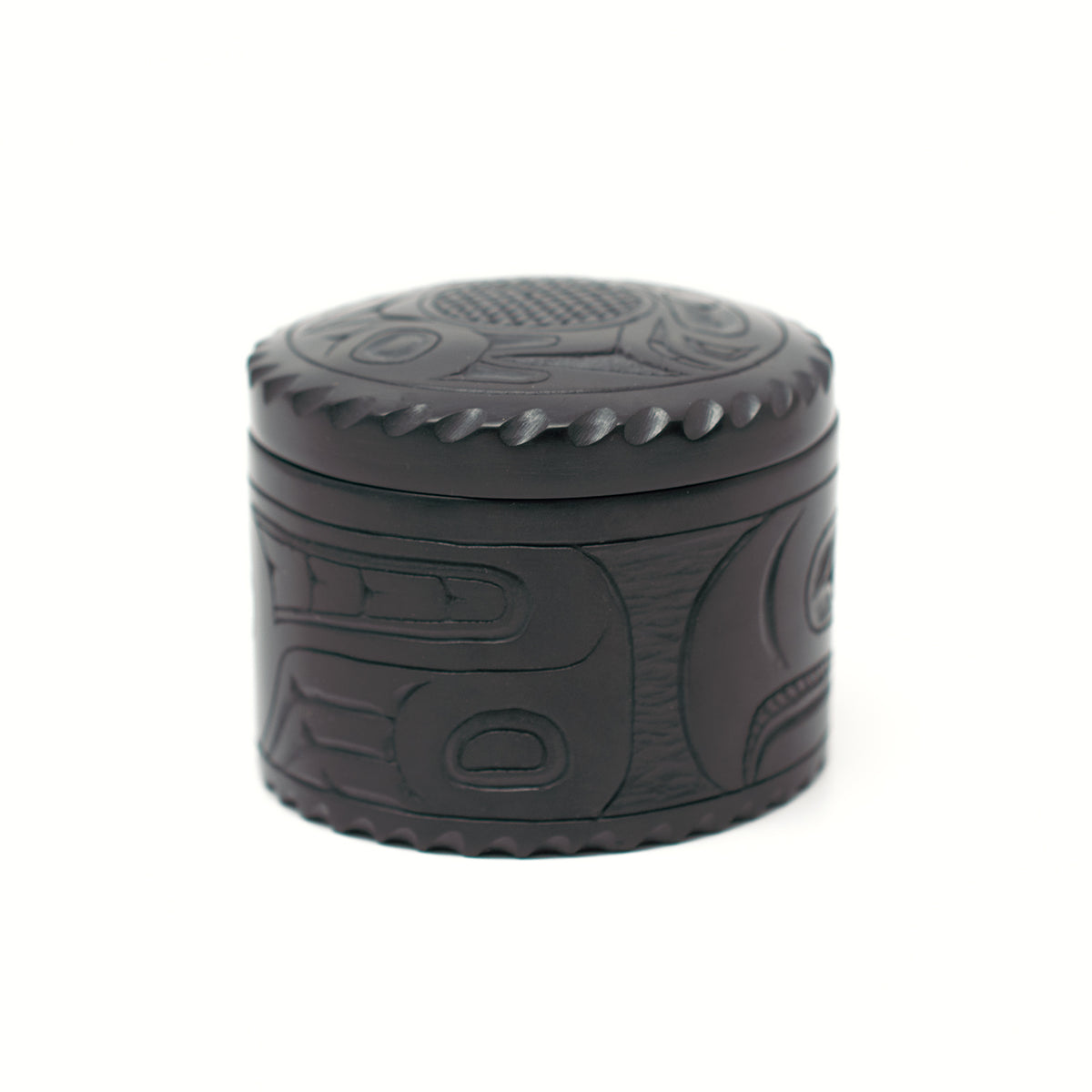 Round Argillite Box by Haida artist Denny Dixon